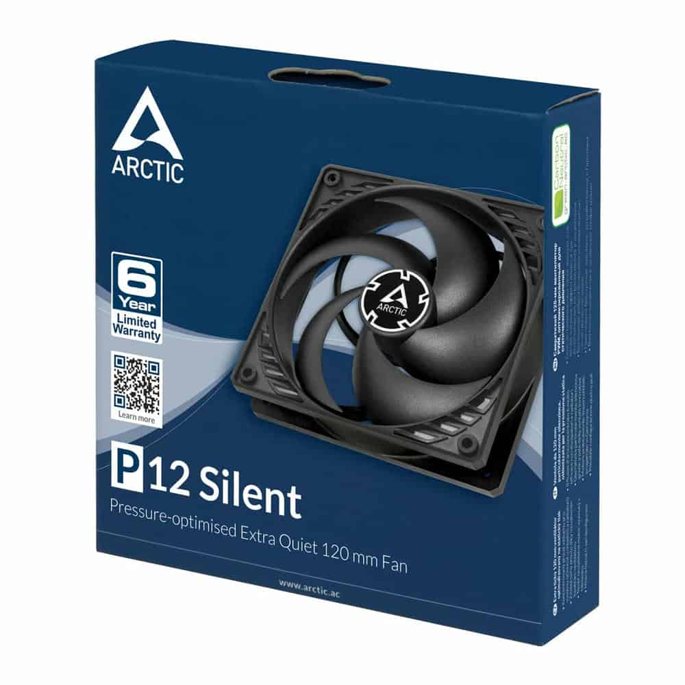 (image for) Arctic P12 Silent Pressure 120mm Extra Quiet Fan Black